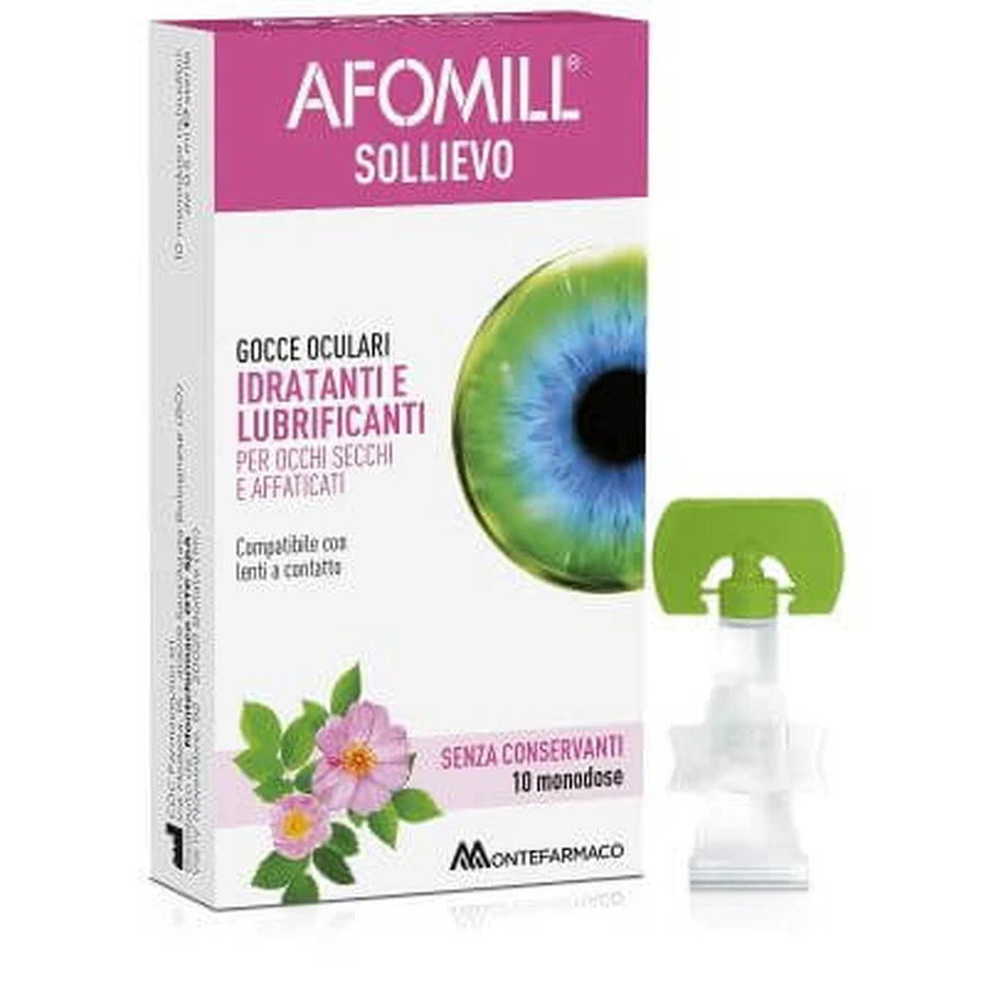 Afomill colirio relieve 10 frascos 0,5 ml