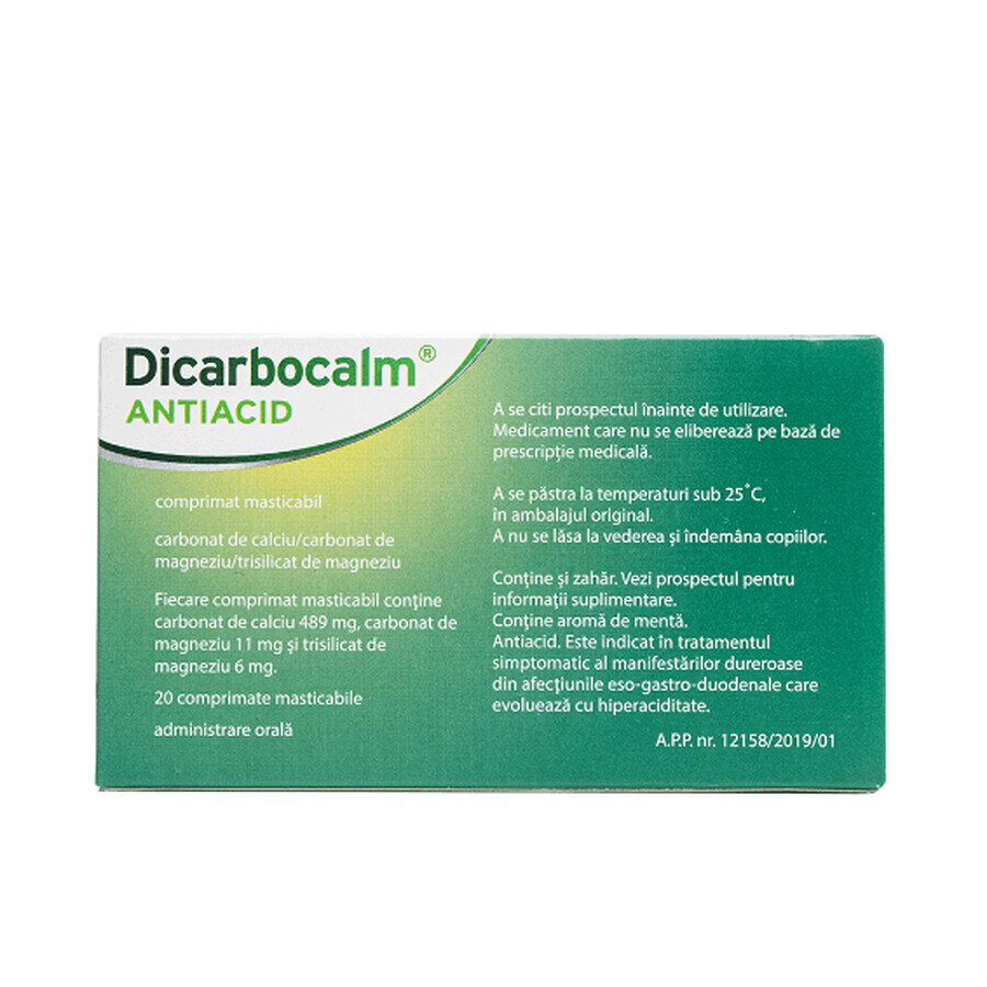 Dicarbocalm maagzuurremmer, 20 kauwtabletten, Sanofi