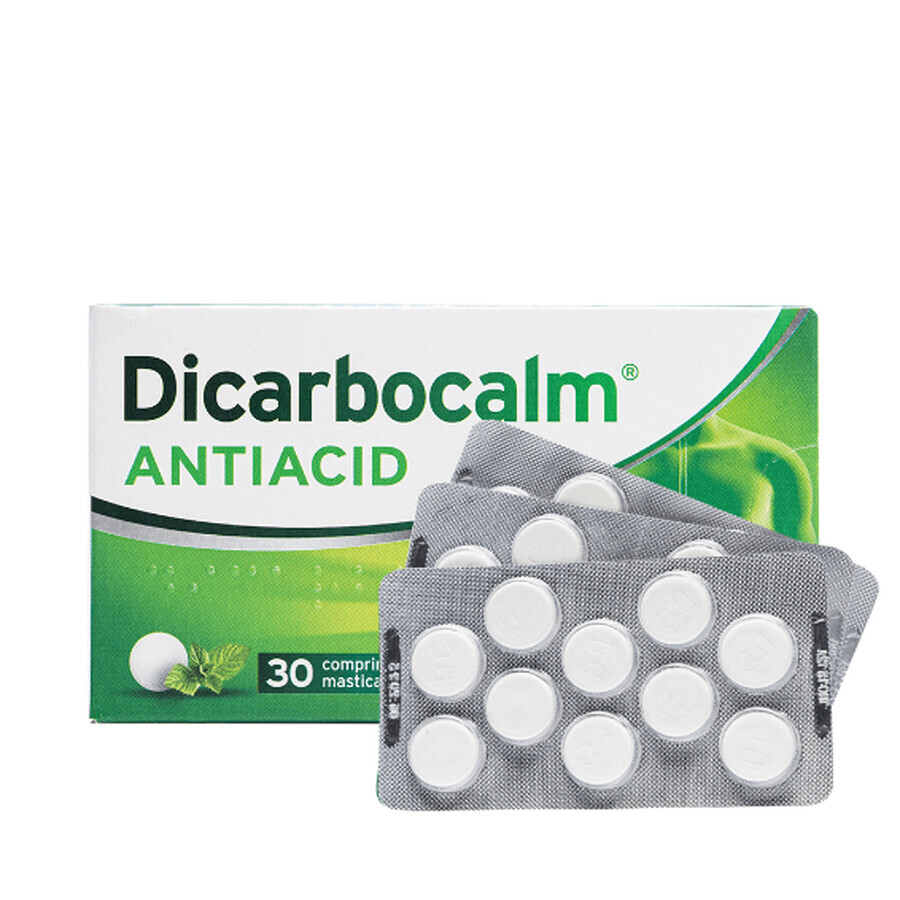 Dicarbocalm antiacide, 30 comprimés à croquer, Sanofi