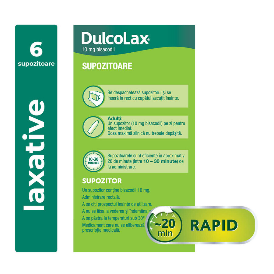 Dulcolax 10 mg, 6 suppositories, Sanofi