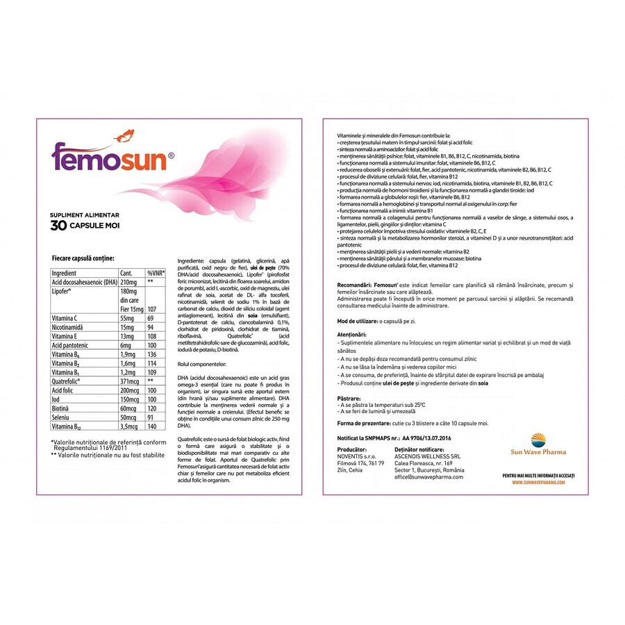 Femosun, 30 gélules, Sun Wave Pharma