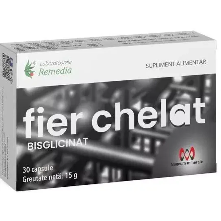 Eisenchelat Bisglycinat, 30 Kapseln, Remedia