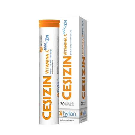 Cesizin Vitamina C 1000 + Zn, 20 compresse effervescenti, Hyllan