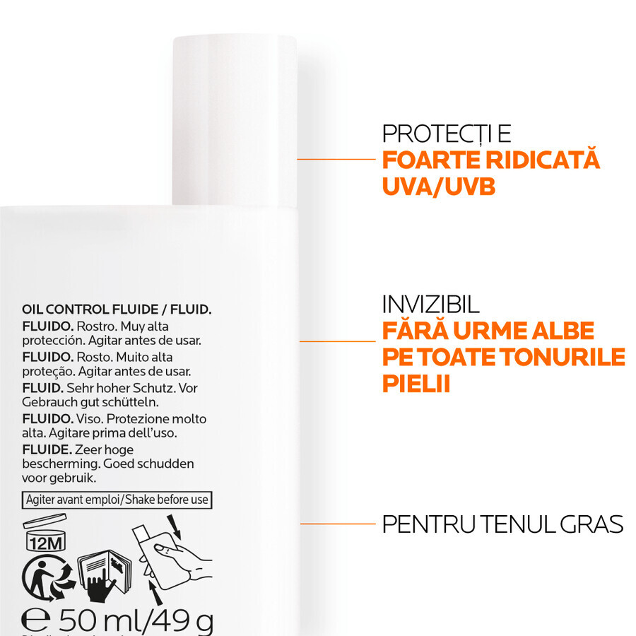 La Roche-Posay Anthelios Invisible Geurvrije Fluïde voor UVmune Zonbescherming, SPF 50+, 50 ml