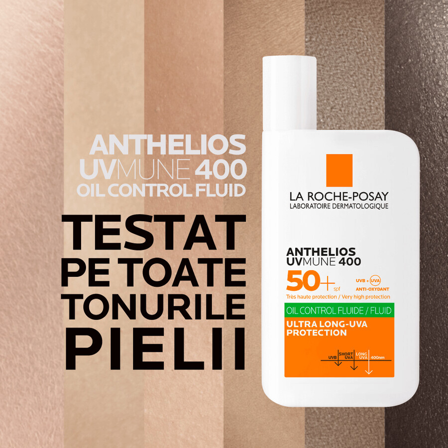 La Roche-Posay Anthelios Invisible Fluide sans parfum pour la protection solaire UVmune, SPF 50+, 50 ml