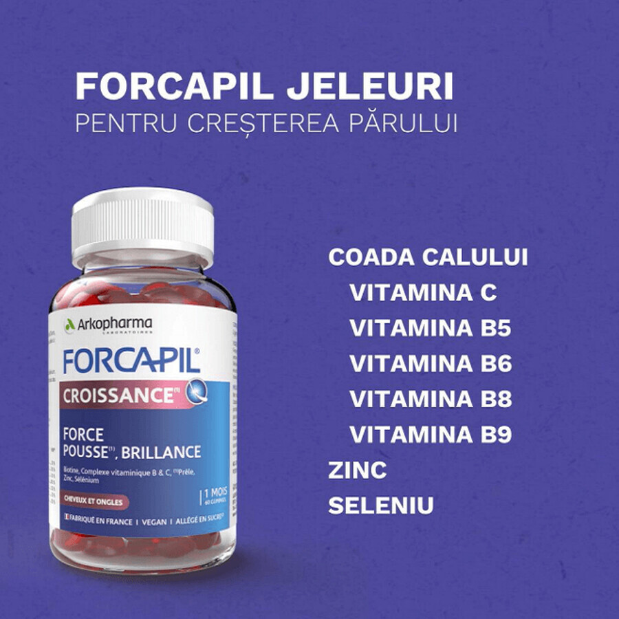 Forcapil supplement voor haargroei, 60 geleitjes, Arkopharma