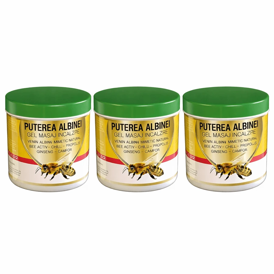 Verwarmende massagegel met bijengifnabootsing Bee Power, 3x275 ml, Praemium