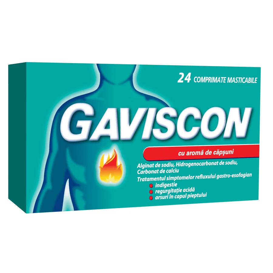 Gaviscon aardbei, 24 kauwtabletten, Reckitt Benckiser
