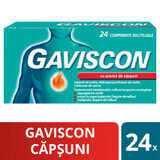 Gaviscon aardbei, 24 kauwtabletten, Reckitt Benckiser