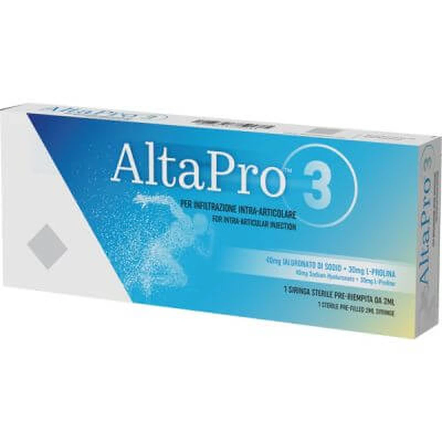 Intraarticular syringe altapro 1 hyaluronic acid 40mg and l proline 30mg 2 ml 1 pc