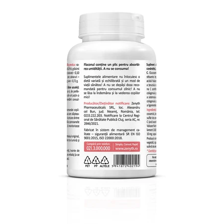 Glucosamina, Condroitina, Ácido Hialurónico, 60 cápsulas, Zenyth