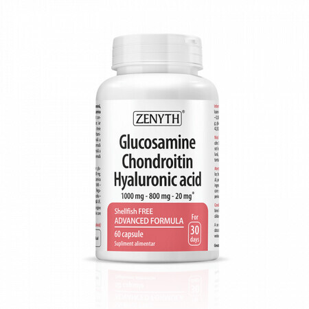 Glucosamine, chondroïtine, hyaluronzuur, 60 capsules, Zenyth
