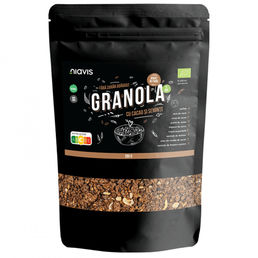 Eco Granola met cacao en zaden, 200g, Niavis
