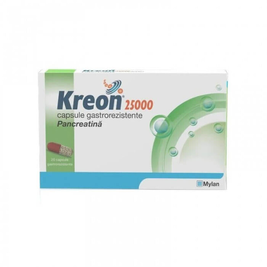 Kreon 25000, 20 capsules, Mylan