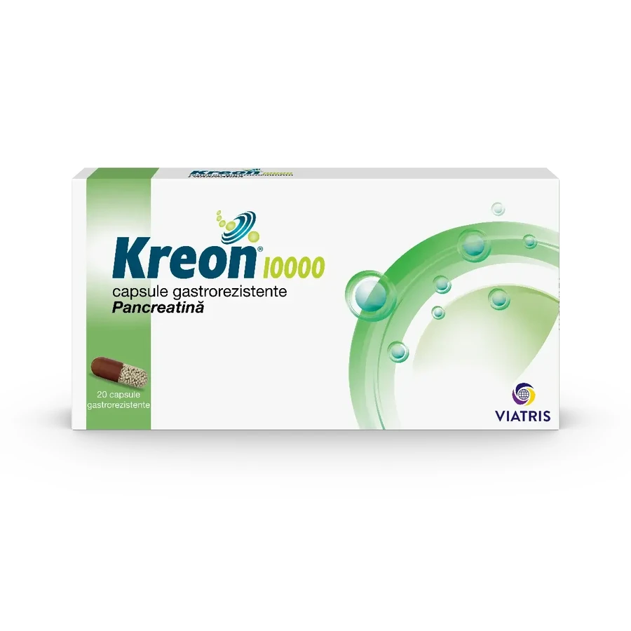 Kreon 10000, 20 cápsulas gastroresistentes, Viatris
