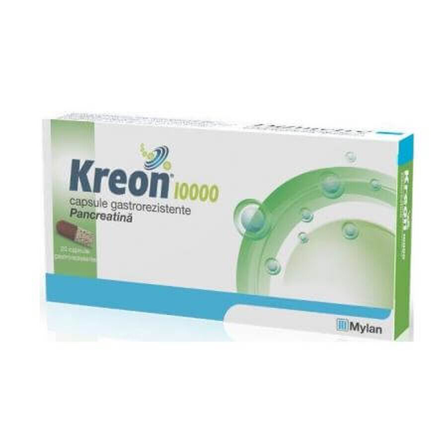 Kreon 10 000, 20 gélules gastro-résistantes, Mylan Healthcare Évaluations