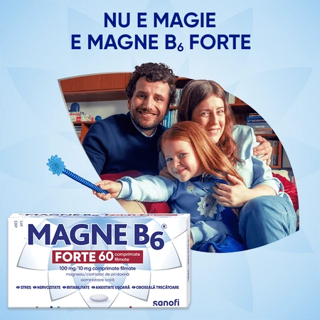 Magne B6 Forte 100 mg/10 mg, 2 x 60 filmomhulde tabletten, Sanofi
