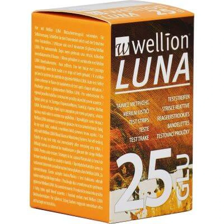Wellion moon 25 strips for blood glucose measurement