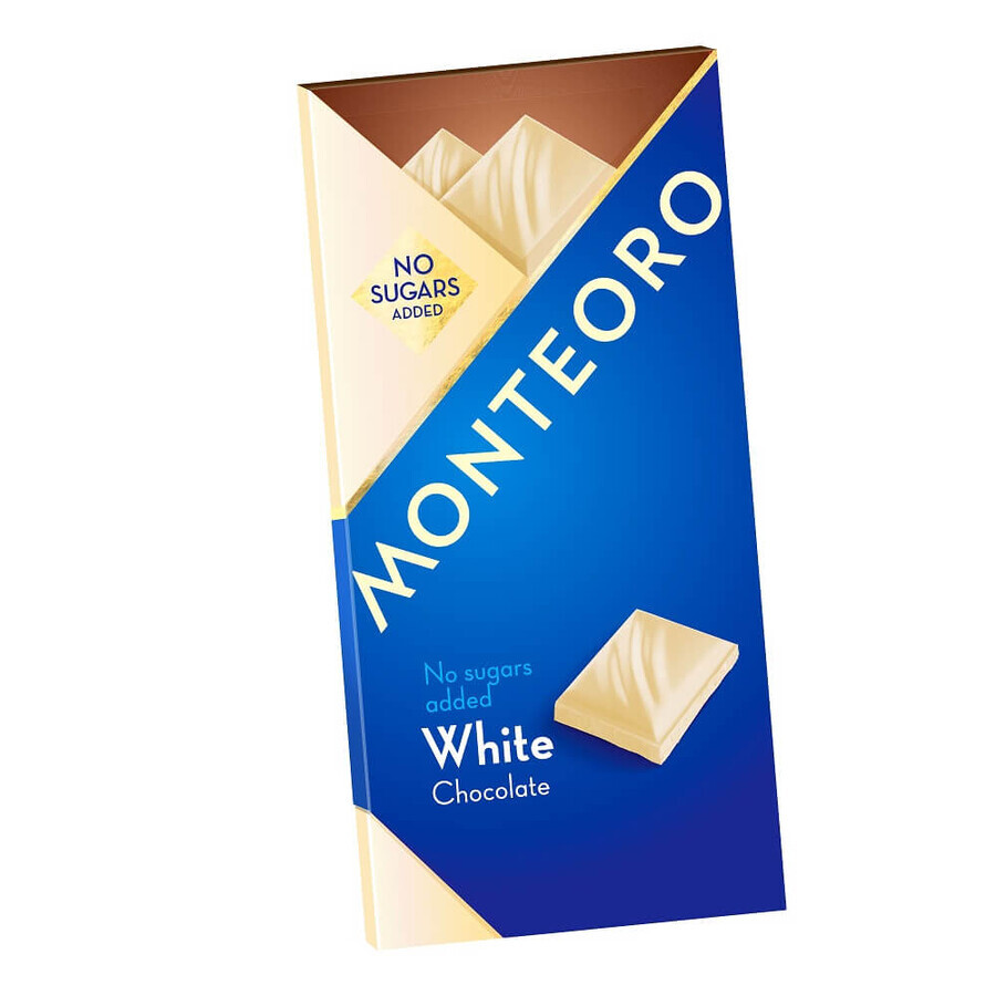 Witte chocolade zonder toegevoegde suiker Monteoro, 90 g, Sly Nutrition