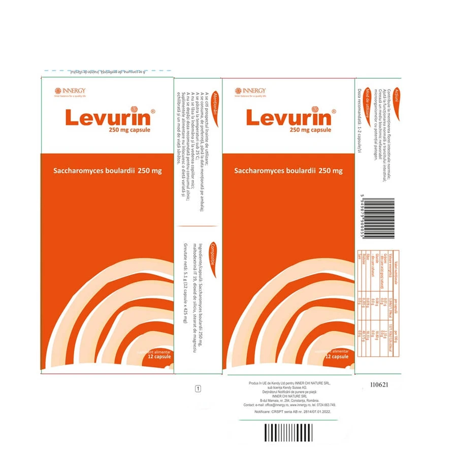 Levurin 250 mg, 12 capsules, Innergy