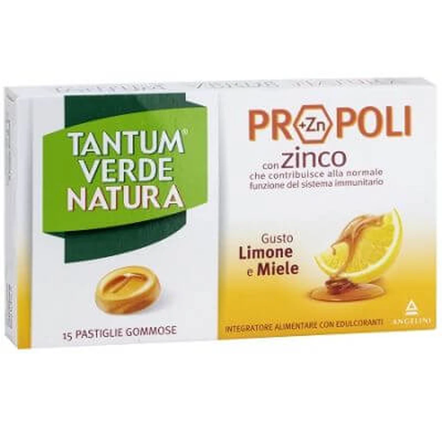 Tantum verde natura 15 pastile gumate lămâie și miere