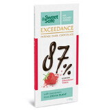 Zwarte chocolade 87% met aardbeien Zoet &amp; Veilig, 90 g, Sly Nutrition