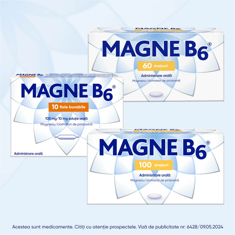 Magne B6 Premium, 100 mg/10 mg, 40 filmomhulde tabletten, Sanofi