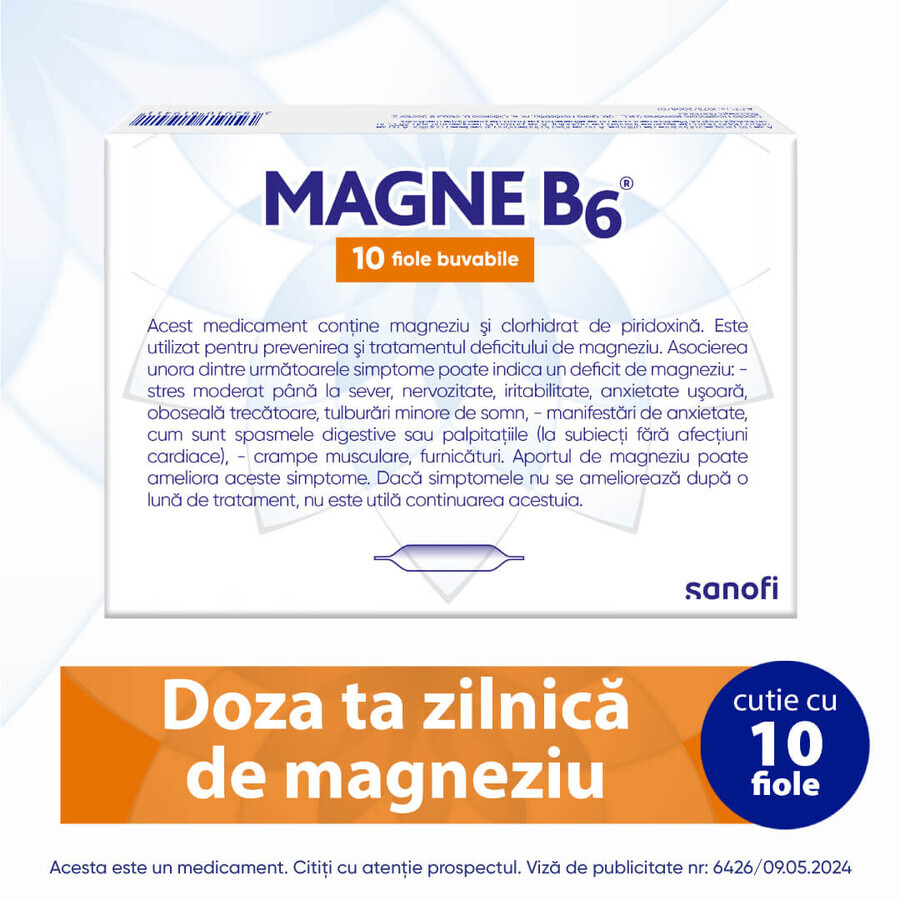 Magne B6, 100 mg/10 mg Magne B6, 10 vials, Sanofi