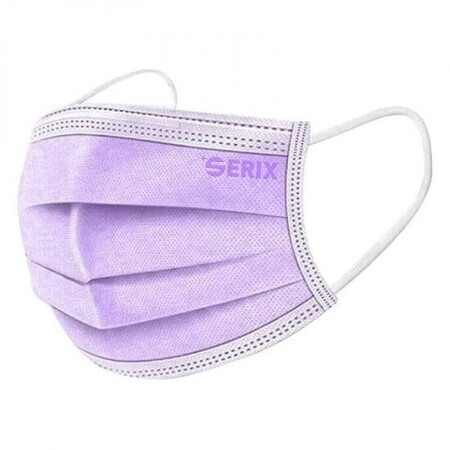 Masque médical Type IIR Violet 3 plis, 50 pièces, SERIX