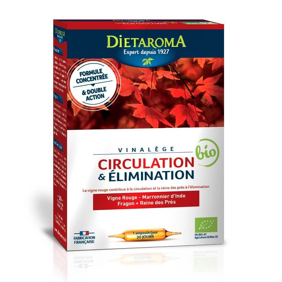 Circulation et élimination Circulation Vinalege, 20 ampoules, Laboratoires Dietaroma