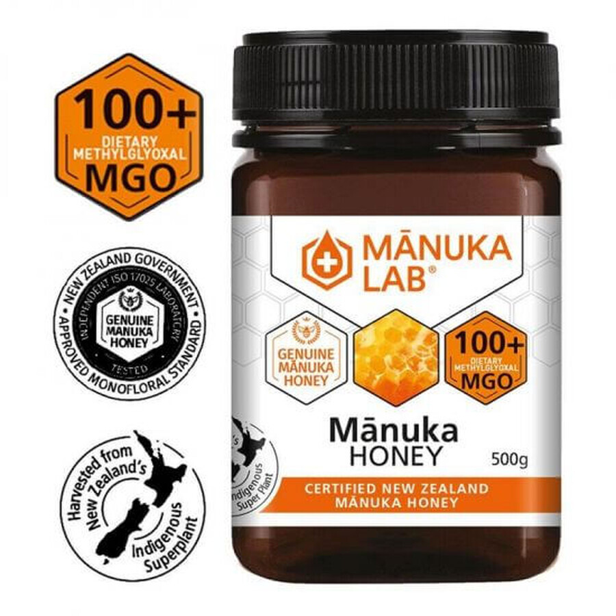 Natuurlijke Manuka Honing MGO 100+, 500 g, Manuka Lab