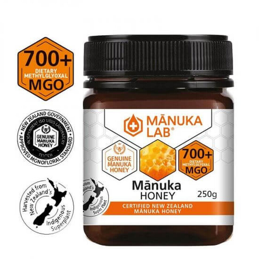 Miele di Manuka naturale MGO 700+, 250 g, Manuka Lab