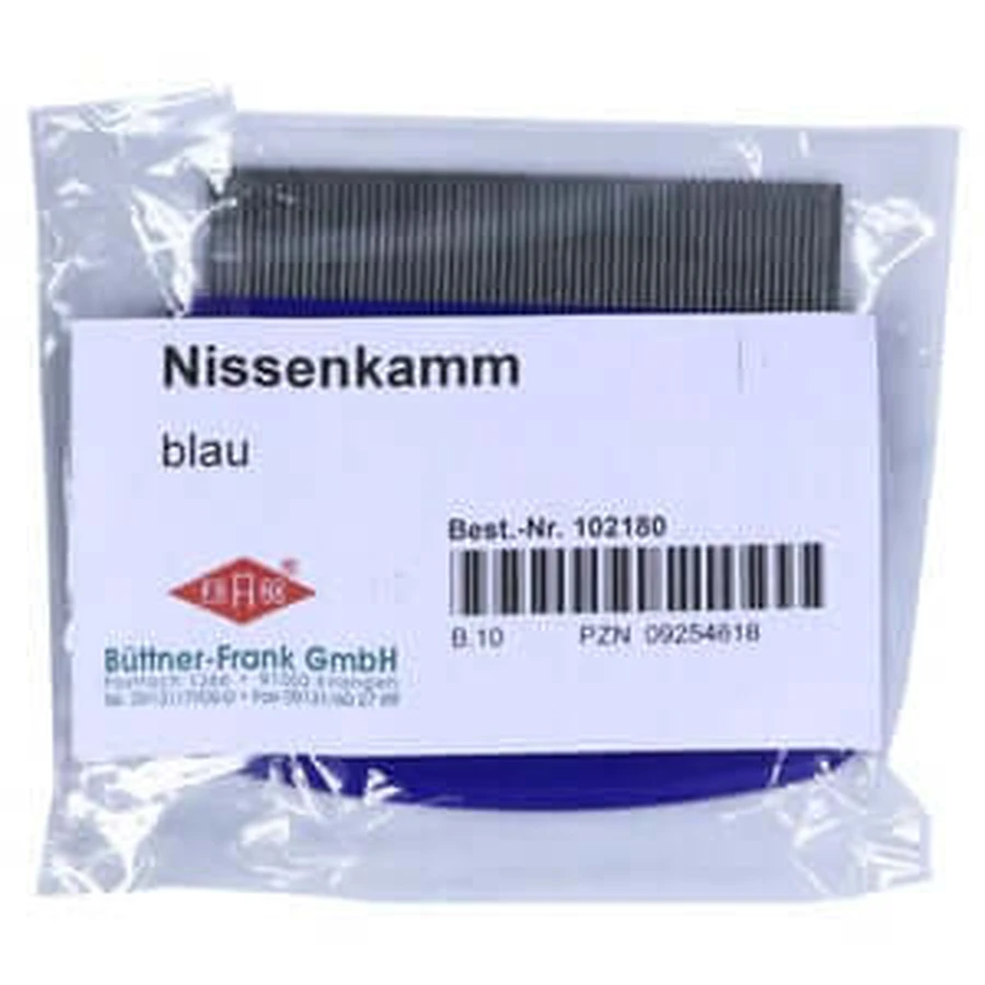 Nit comb metal blue handle 1 pc