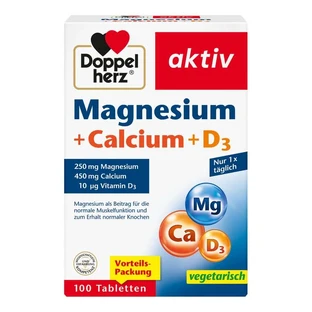 Double Heart Actief Magnesium + Calcium + D3 100 Capsules