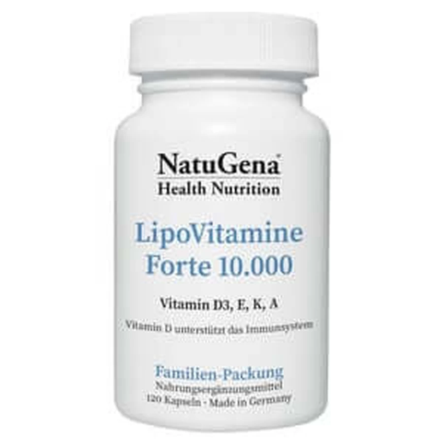 NatuGena Lipovitamins Forte 10.000 I.E. D3+K2+A+E 120 buc.