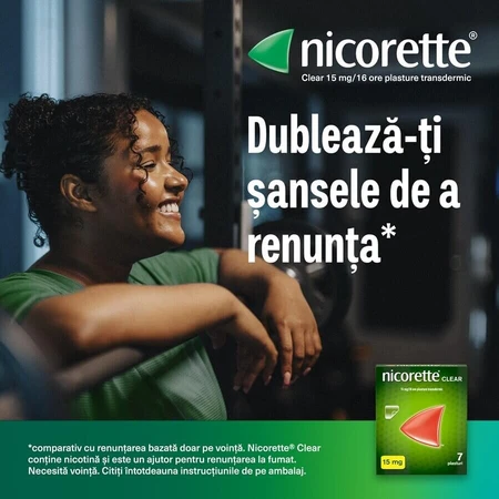 Nicorette Clear 15mg, 7 pleisters, Mcneil