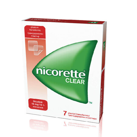 Nicorette Clear 15mg, 7 patchs, Mcneil