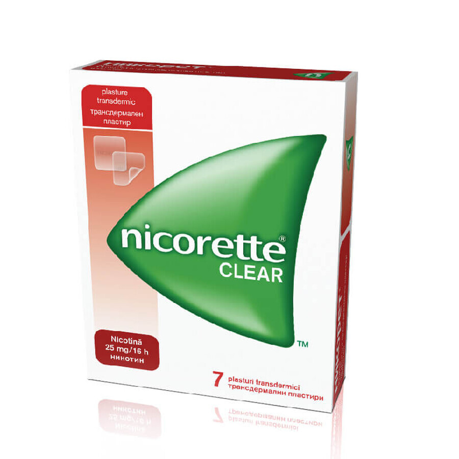 Nicorette Clear, 25 mg, 7 cerotti, Mcneil