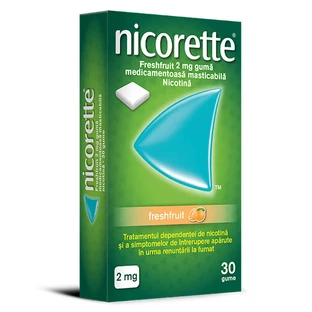 Nicorette Freshfruit chewing gum 2mg, 30 gummies, Mcneil