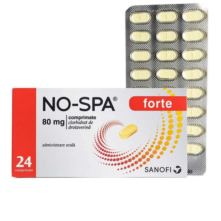 No-Spa Forte, 80 mg, 24 tabletten, Sanofi