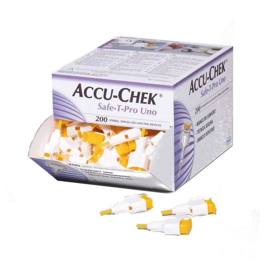 ACCU CHEK Safe T Pro Uno II 200 stuks.