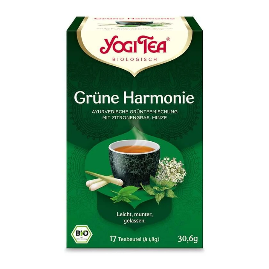 YOGI TEA, Groene Harmonie, biologische groene kruidenthee 17X1,8 g