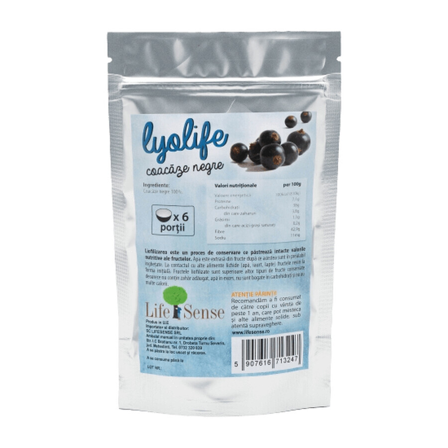 Lyolife gevriesdroogde zwarte bessen, 30 g, Lifesense