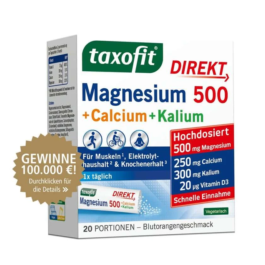 Taxofit Magnesium 500+calcium+potassium Direct Gran. 20 St