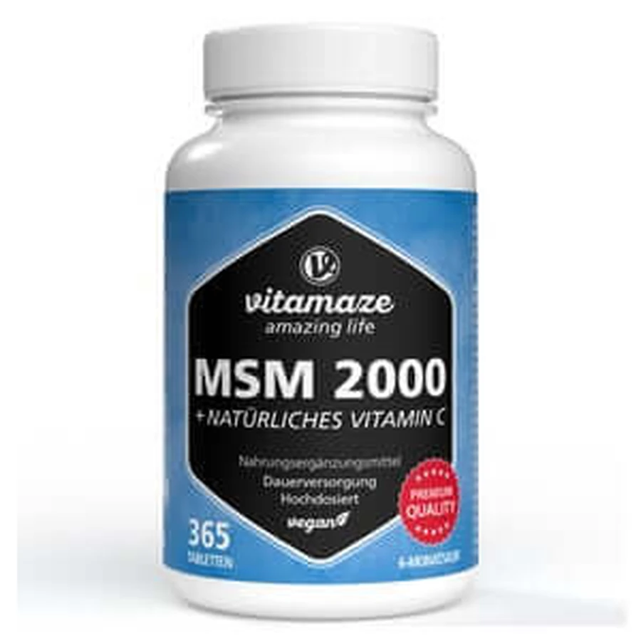 Msm 2000+vitamine C Extrait d'Acérola Comprimés 365 St