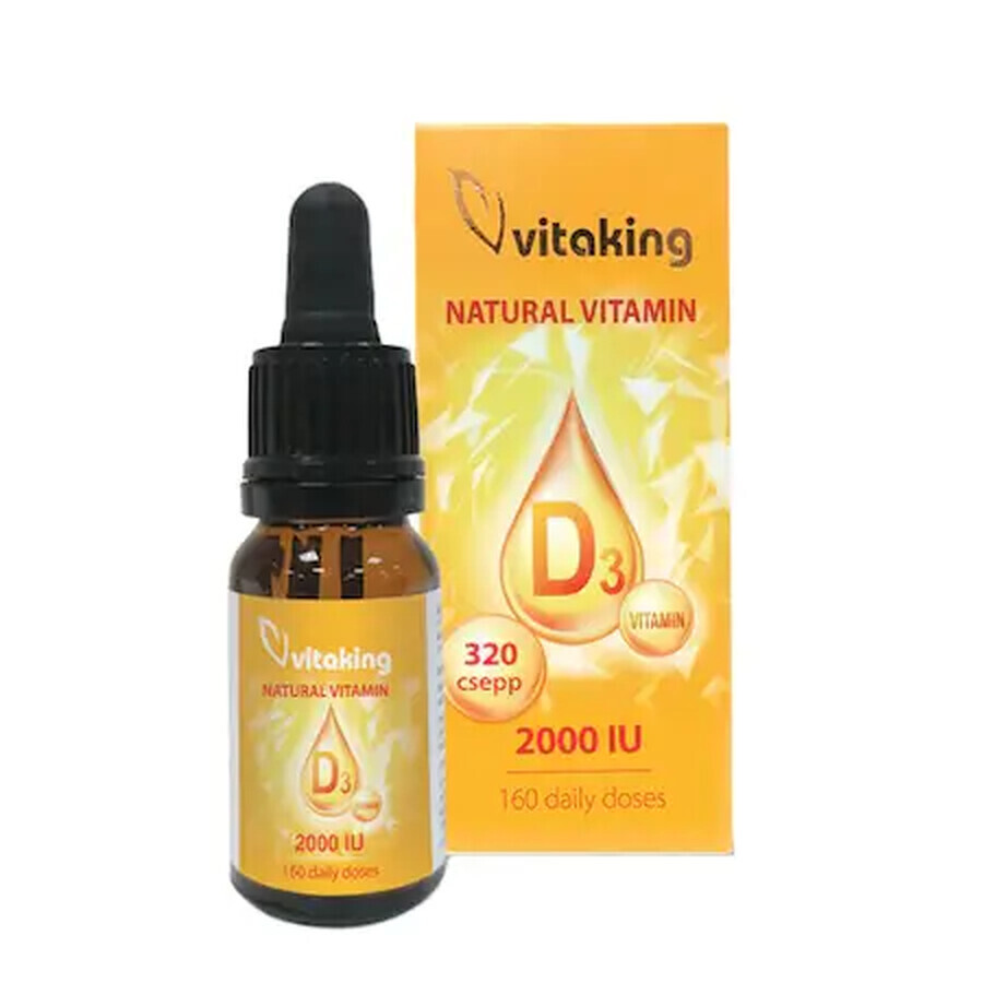 Gocce di vitamina D3, 2000 IU, 10ml, Vitaking