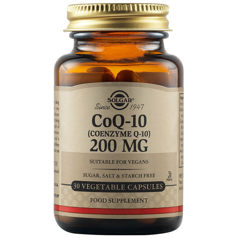 Coenzima Q10 200 mg, 30 cápsulas, Solgar