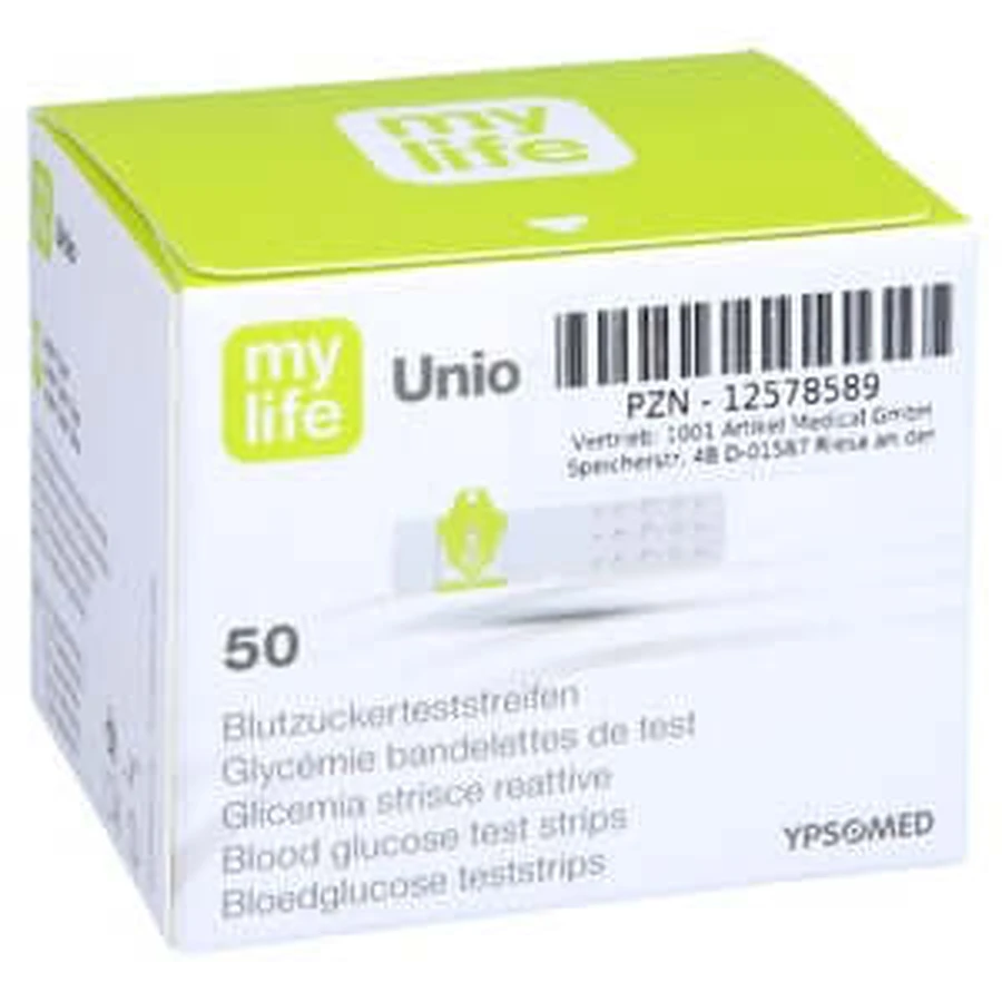 UNIO bloedglucoseteststrips 50 stuks.