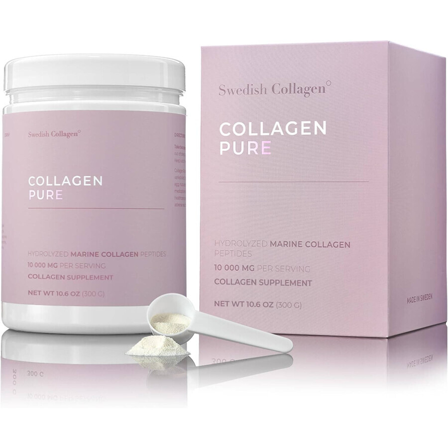 Pure Collagen Hydrolysate Powder 10,000 mg, 300 g, Swedish Collagen