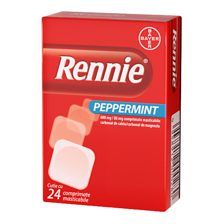 Rennie Peppermint, 24 comprimés à croquer, Bayer Évaluations